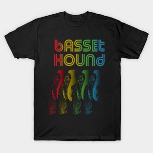 Cool Retro Groovy Basset Hound Dog T-Shirt